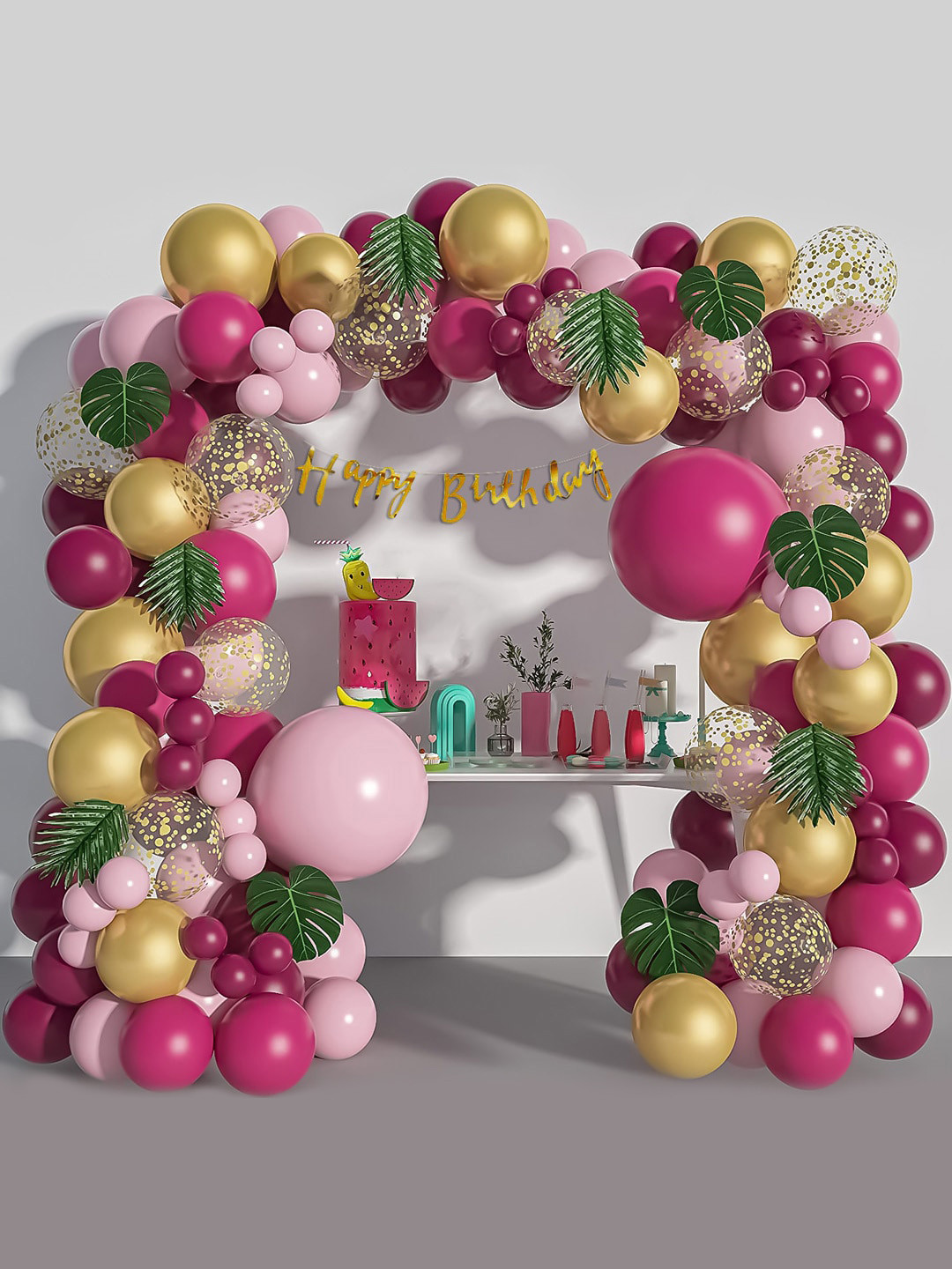 Special You Burgundy & Pink 72 Pcs Birthday Decor