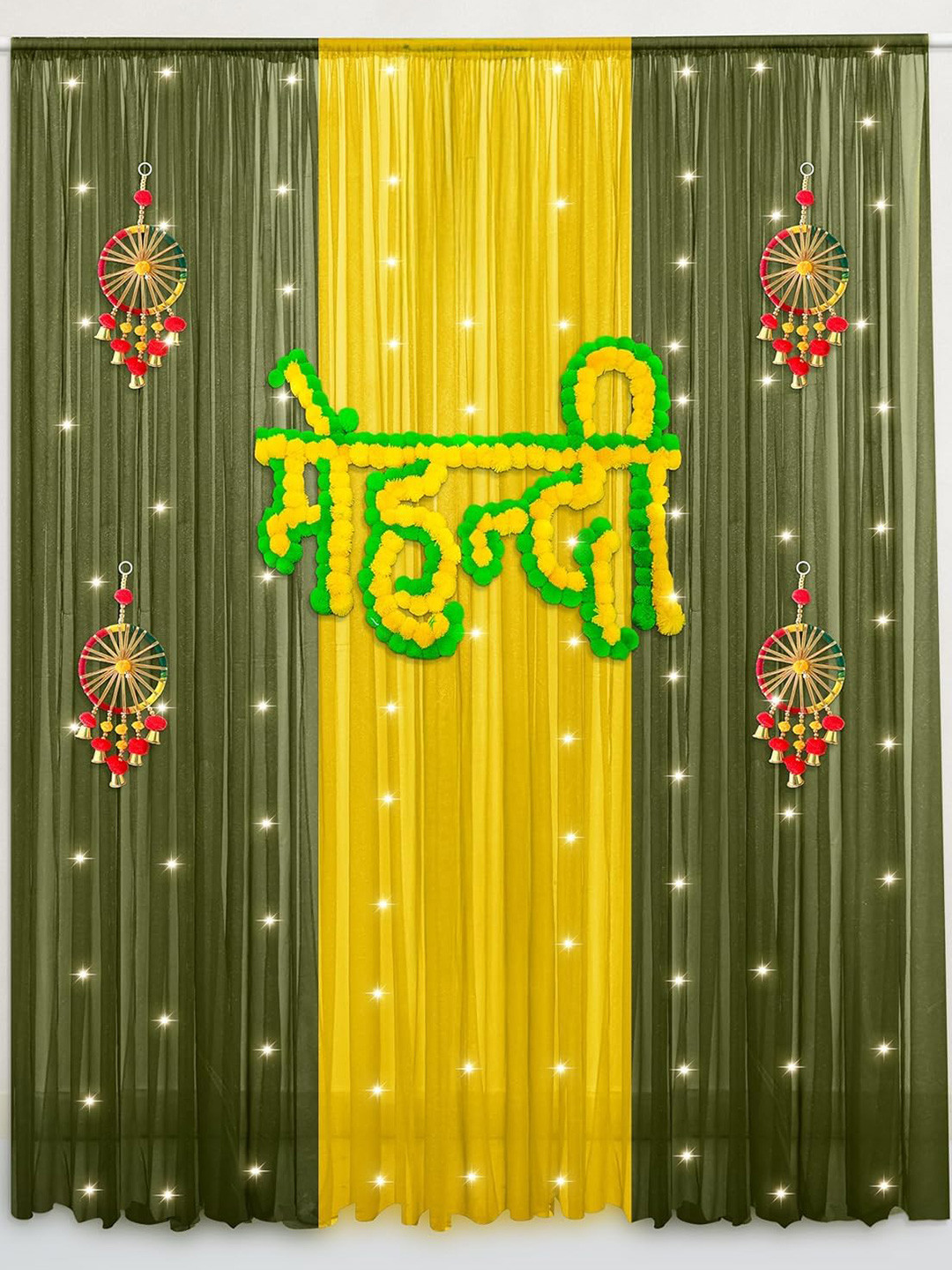 Special You Yellow & Green Mehendi Decoration