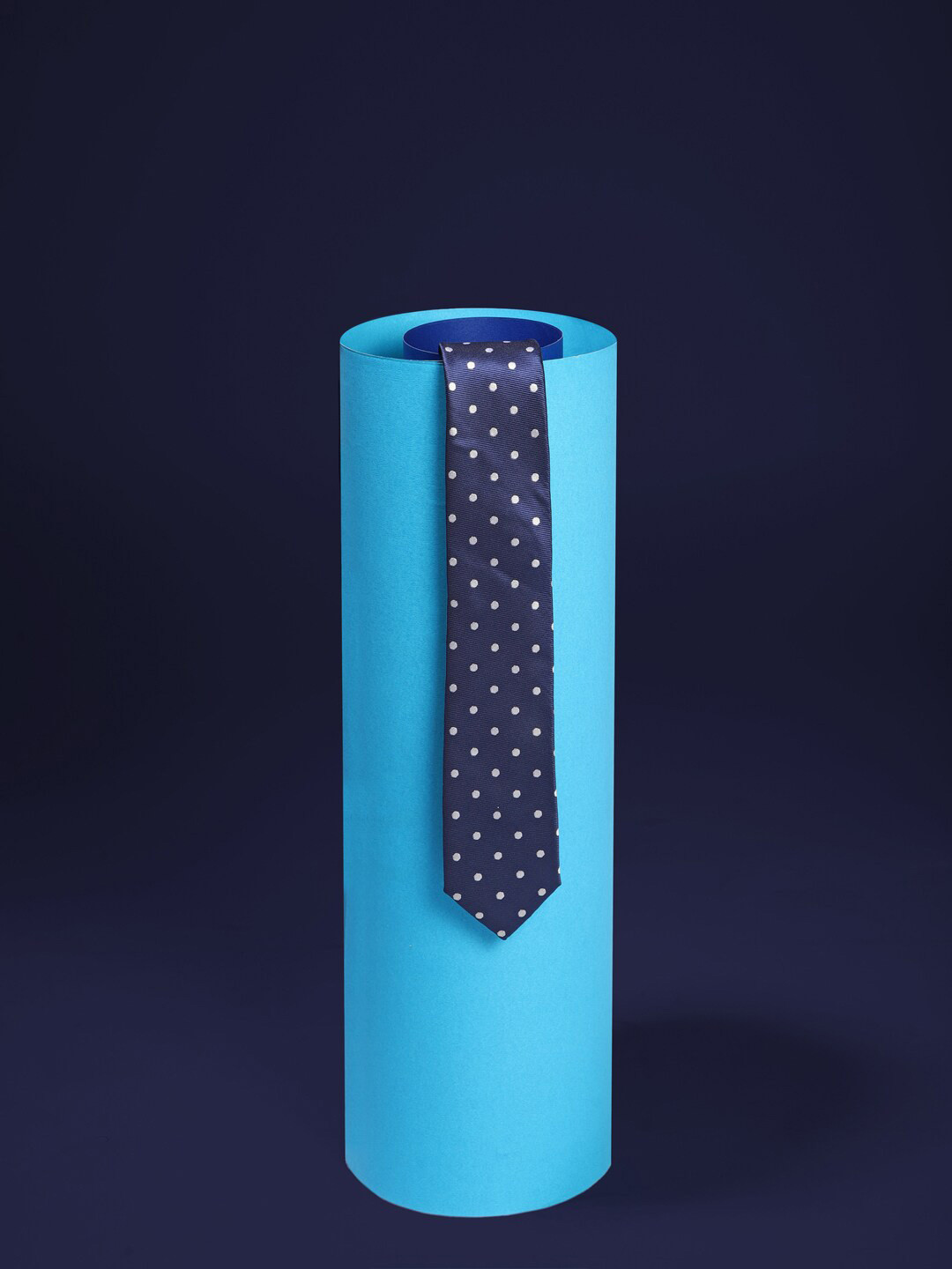 Louis Philippe Men Polka Dots Woven Design Skinny Tie