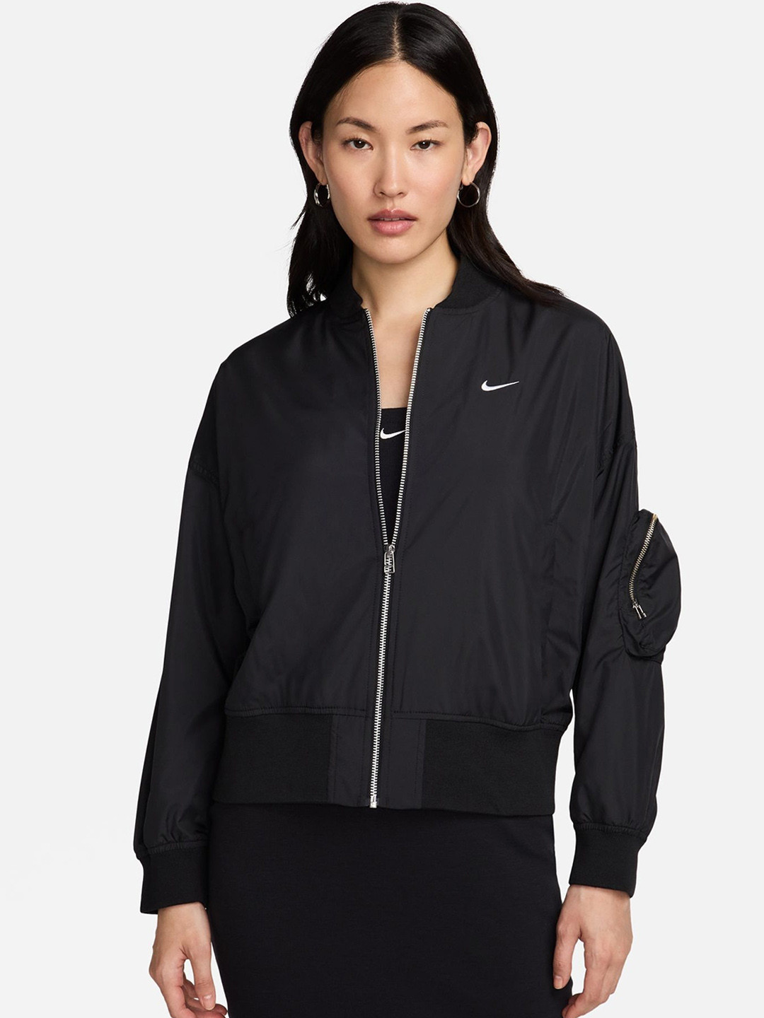 NIKE AS NSW SYNFL SWOOSH BOMBER 赤黒 THUNDER