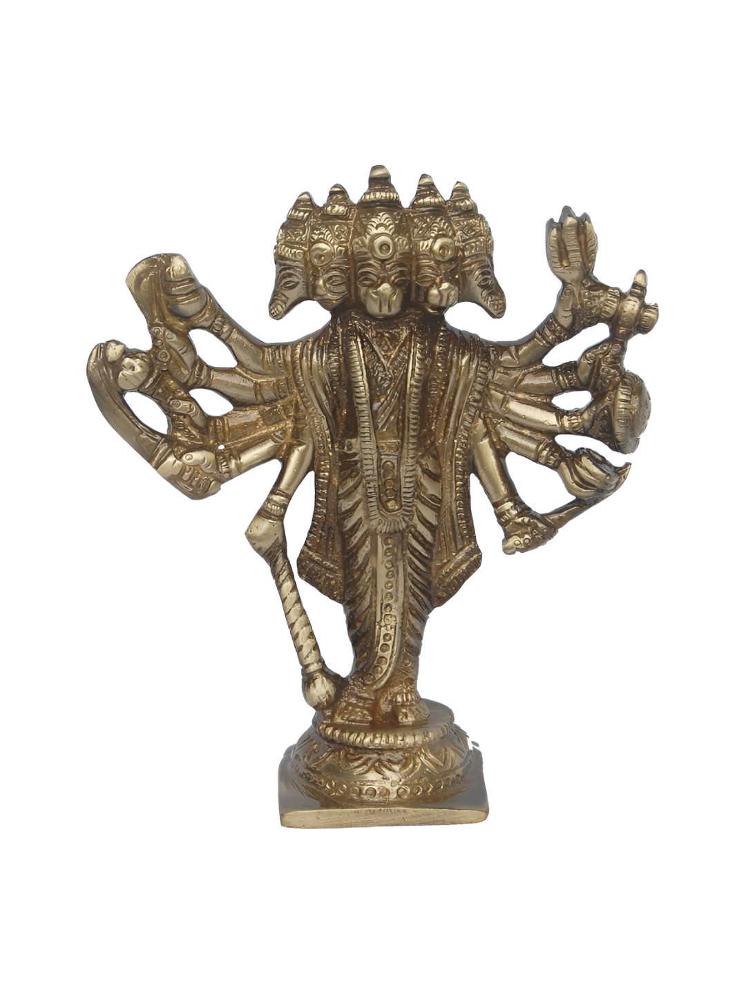 Aakrati Hanuman Metallic Brass Prayer Room Medium Showpiece - 2 Inches