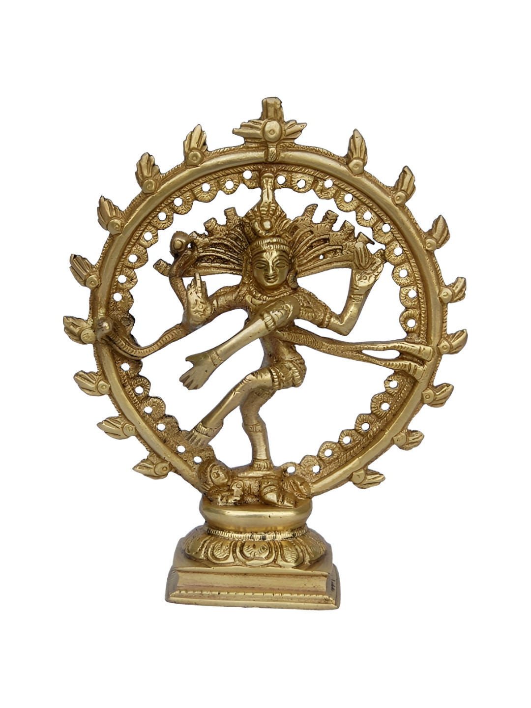 Aakrati Natraja Metallic Brass Living Room Medium Showpiece - 2.4 Inches