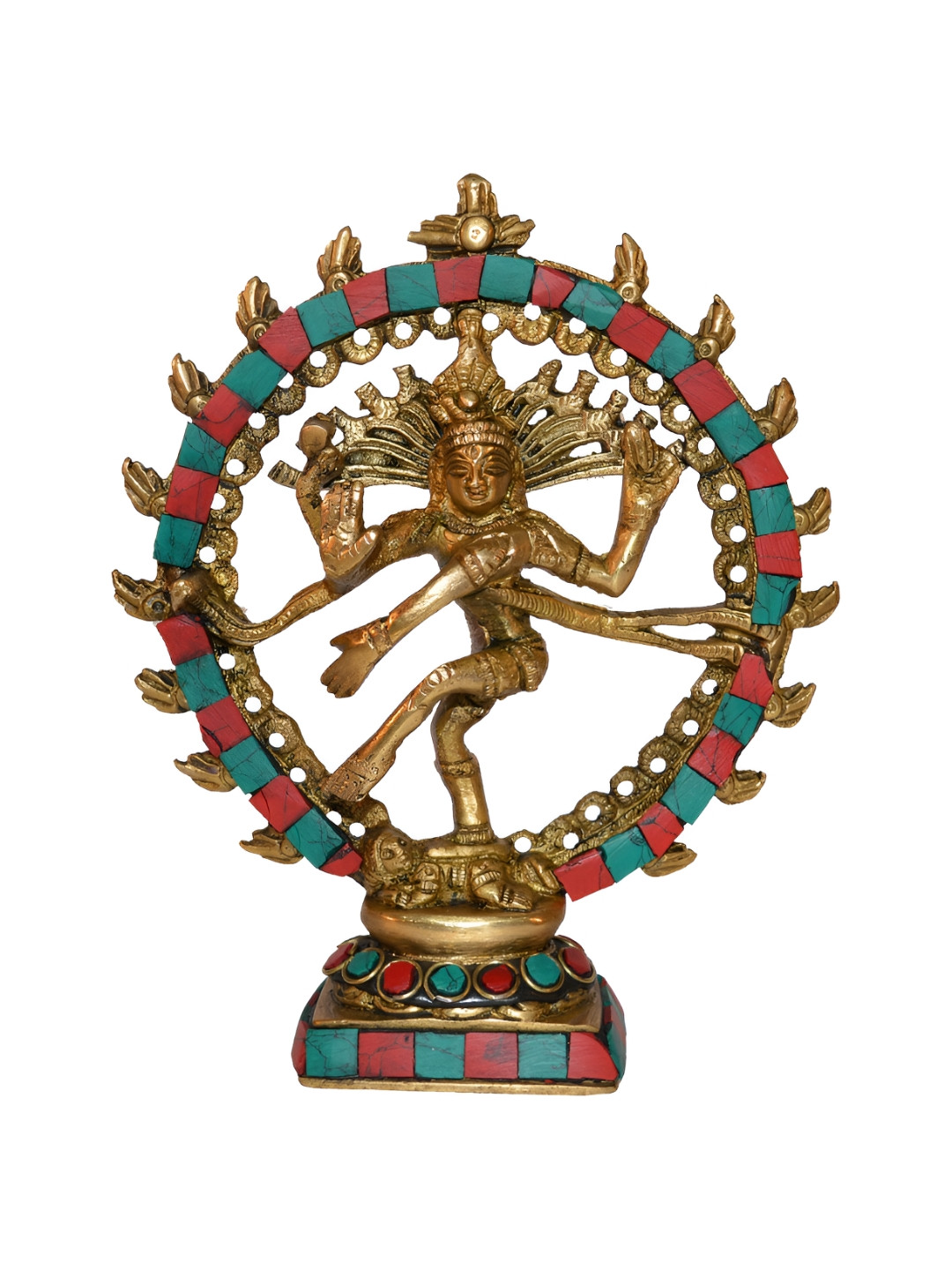 Aakrati Natraja Metallic Brass Prayer Room Medium Showpiece - 2.4 Inches