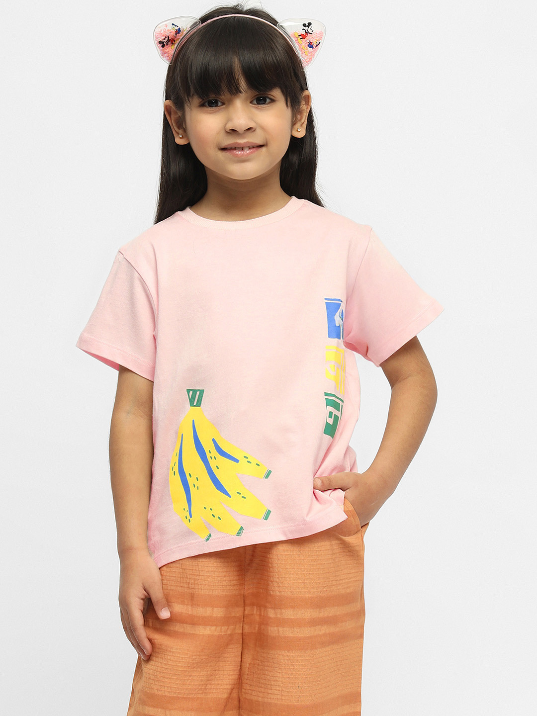 Somersault Girls Banana Printed Cotton T-shirt