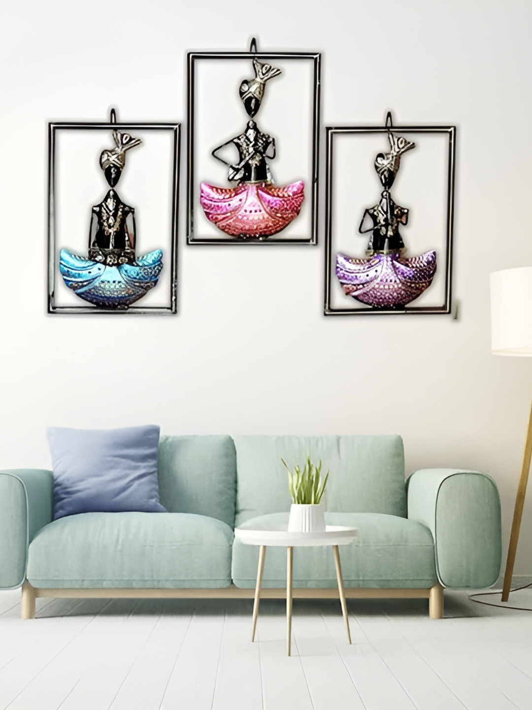 CraftVatika Black & Gold Toned 3 Pcs Metal Musicians Wall Hangings