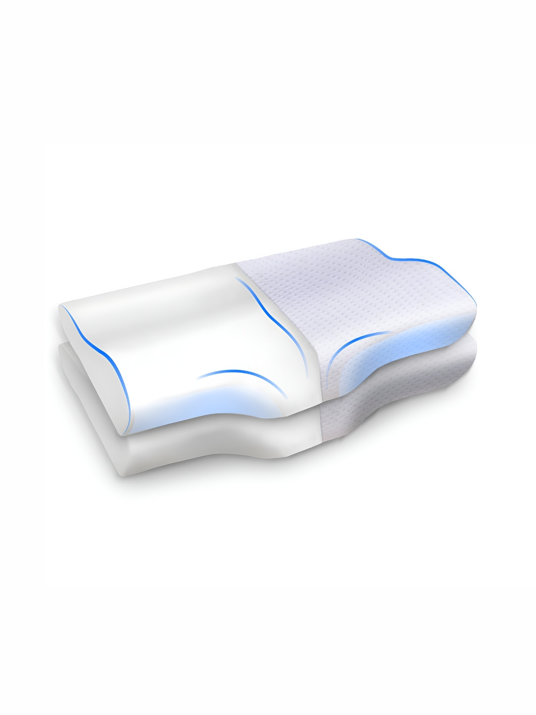 Sleepsia White Solid Polyester Set of 2 Medium Memory Foam Sleep Pillow-25.4 x 24.13 x 11.43 cm