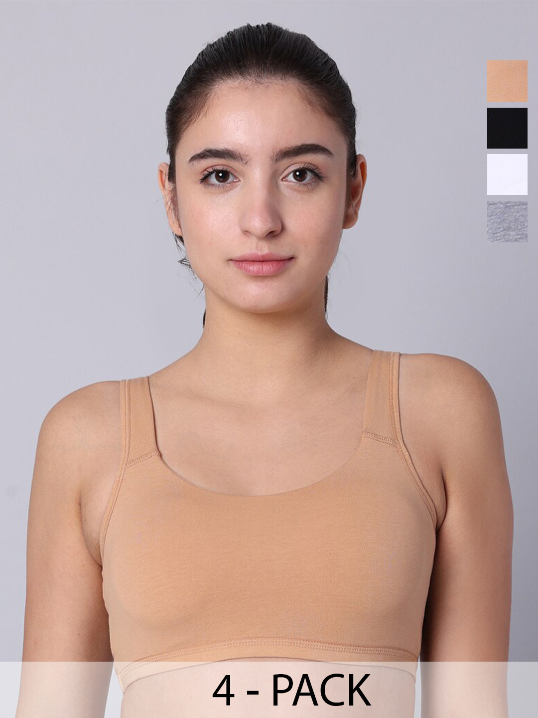 Sillysally Pack of 4 Removable Padding Workout Bras With All Day Comfort