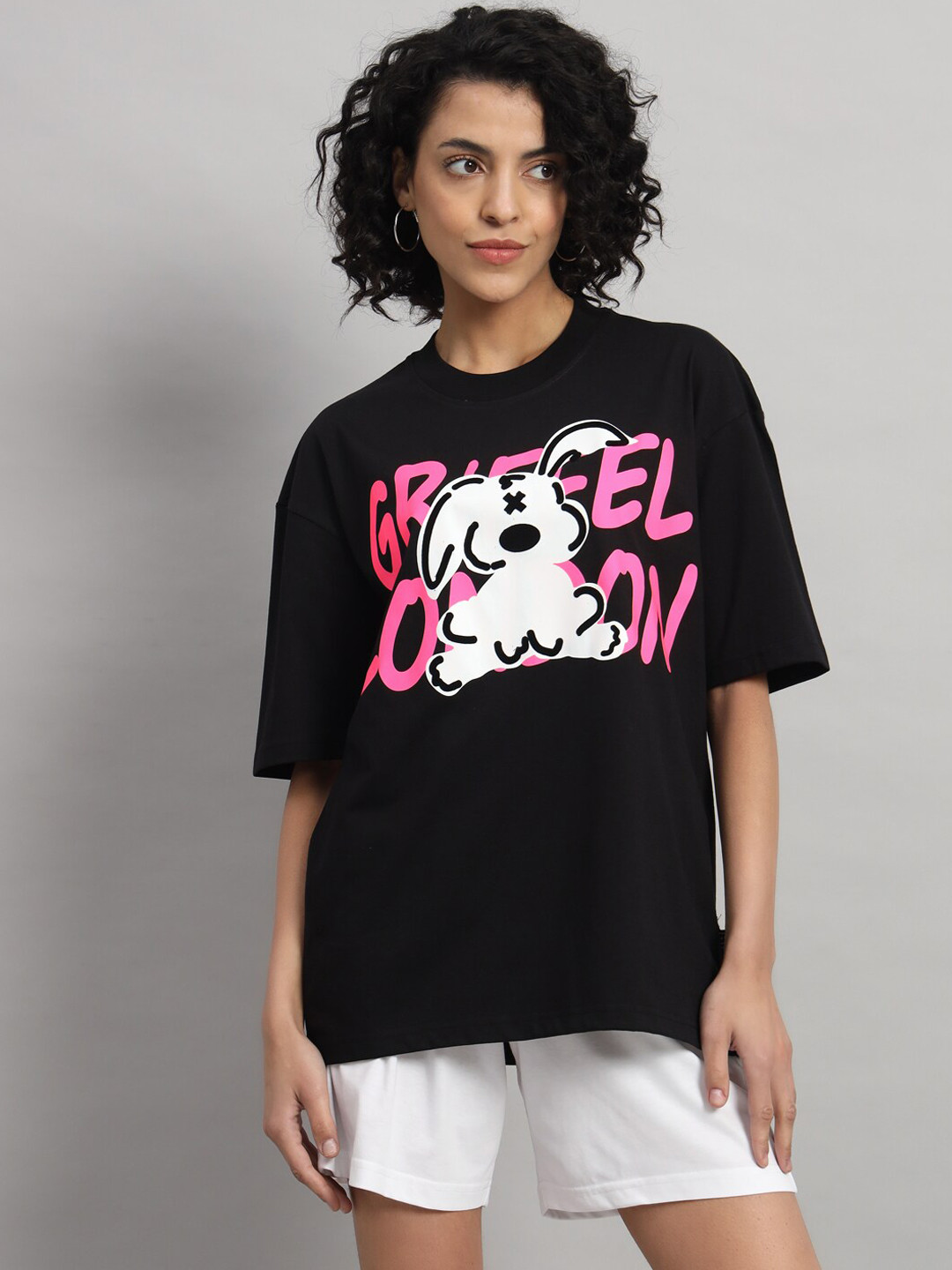 GRIFFEL Graphic Printed Round Neck T-Shirt & Mid-Rise Shorts Co-Ords