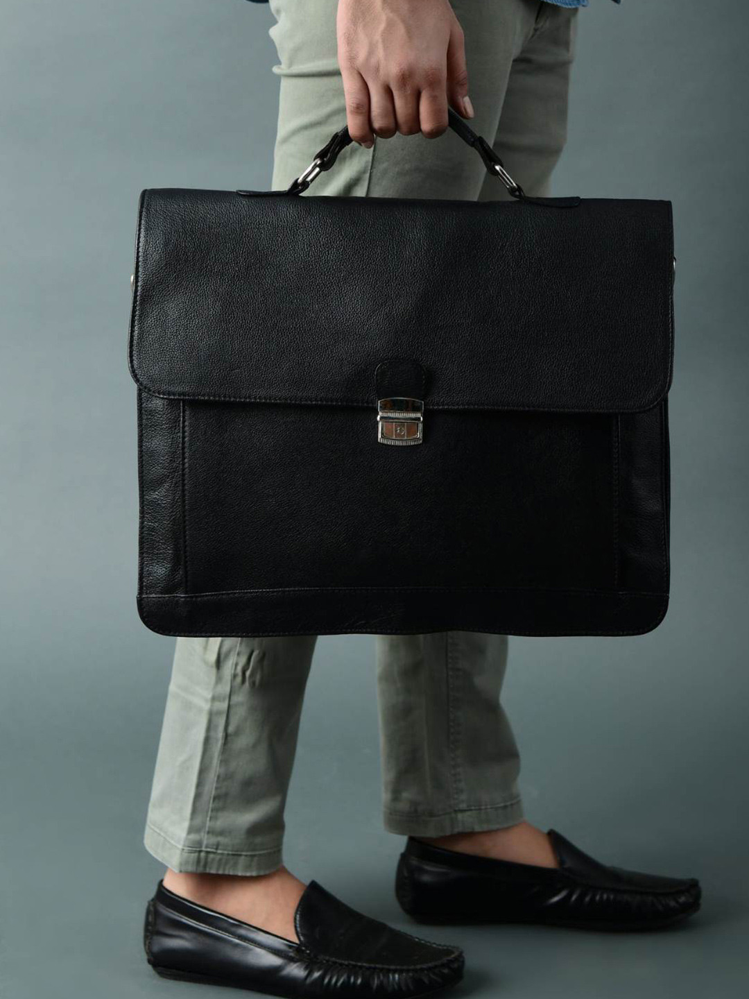 MaheTri Men Business Attache Laptop Bag - Italian Finish