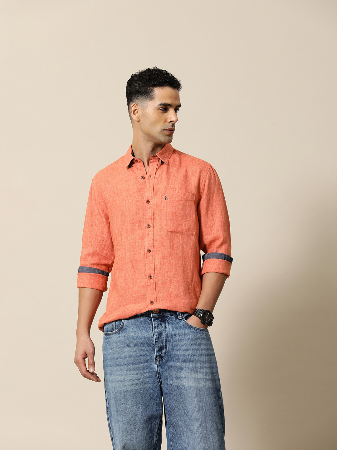 Mr Bowerbird Men Premium Tailored Fit Linen Summer Shirt