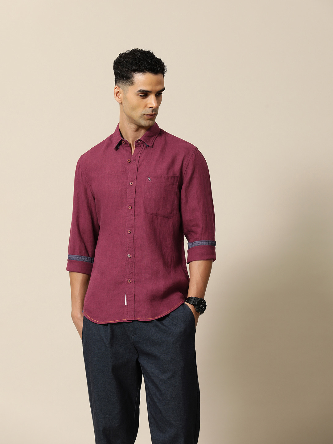 Mr Bowerbird Men Premium Tailored Fit Linen Summer Shirt