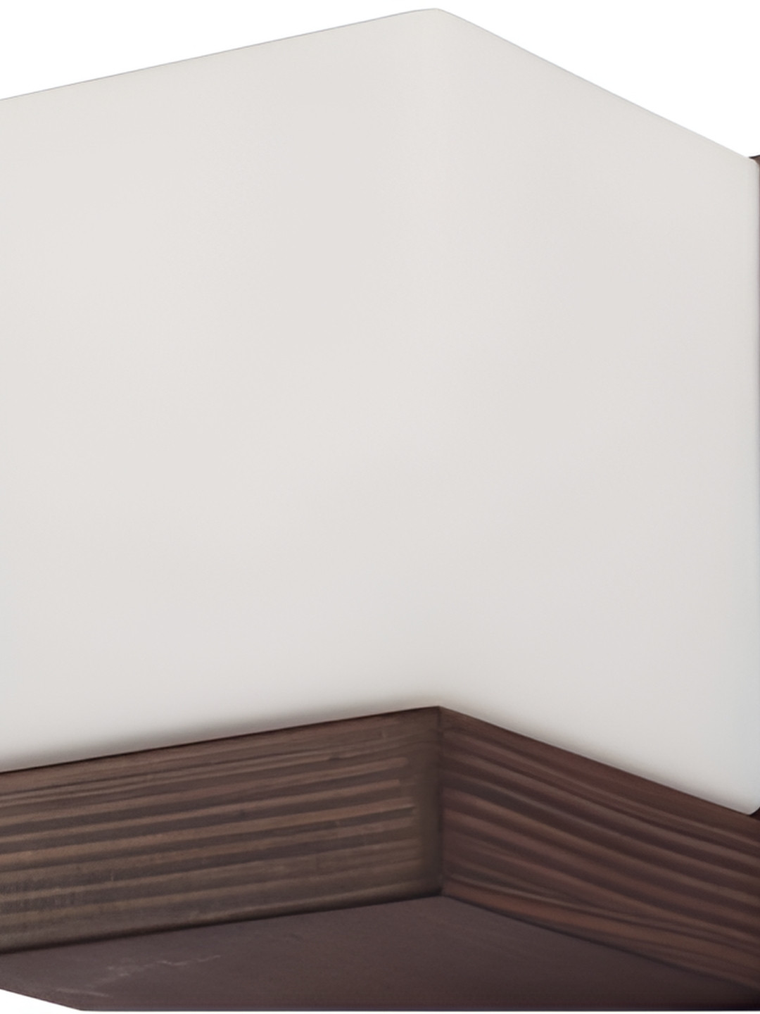 Areezo Brown & White Wooden Square Shaped Wall Lamp Without Bulb