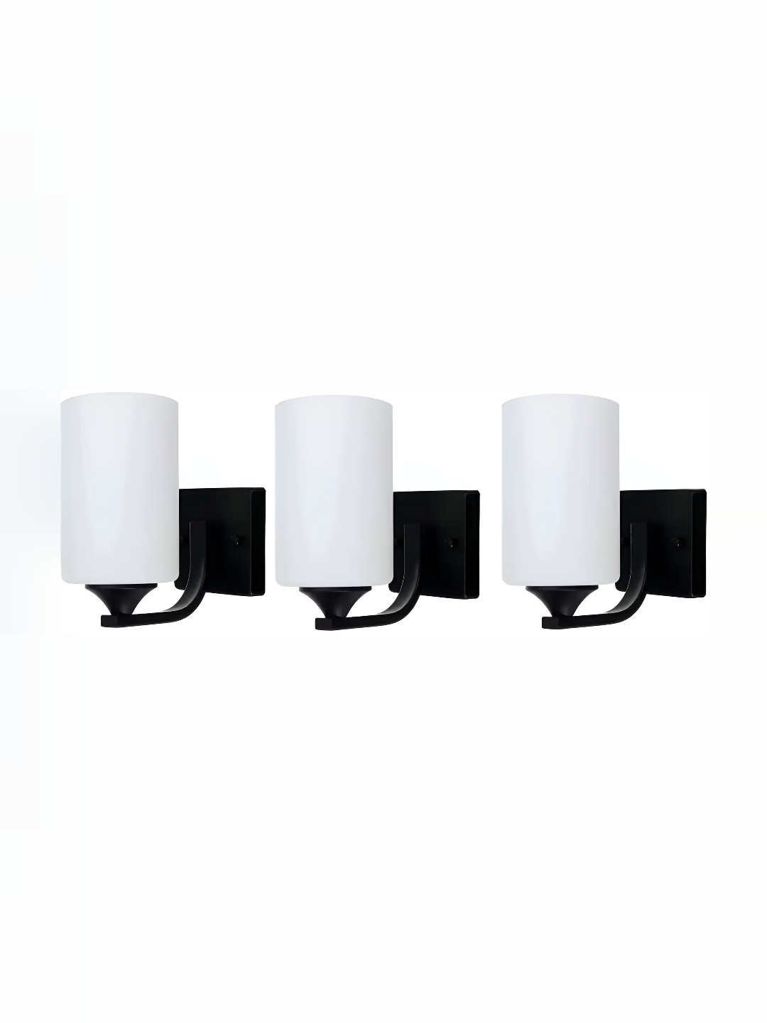 Areezo Black Iron 3 Pieces Cylinder Shaped Contemporary Wall Lamp