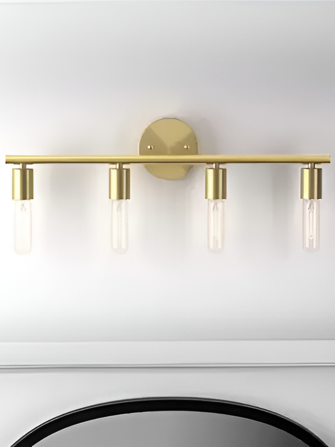 Areezo Gold-Toned Metal Cylindrical Shaped Wall Lamp Without Bulb