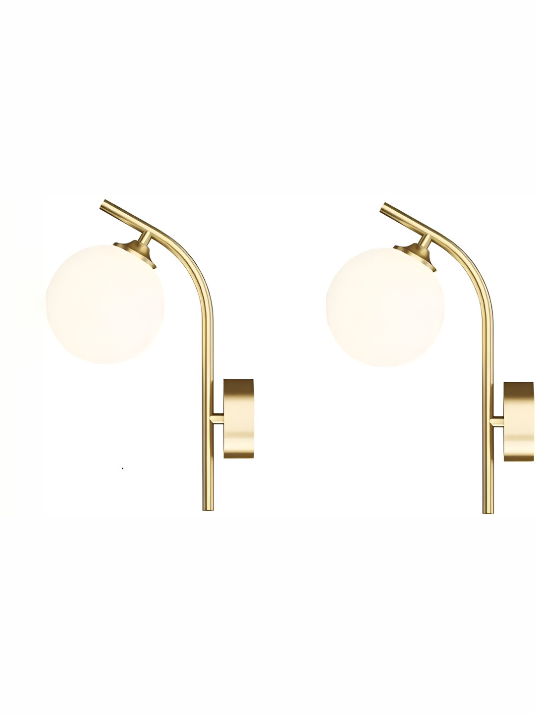 Areezo Gold Toned & White 2 Pieces Spherical Contemporary Metal Wall Lamp