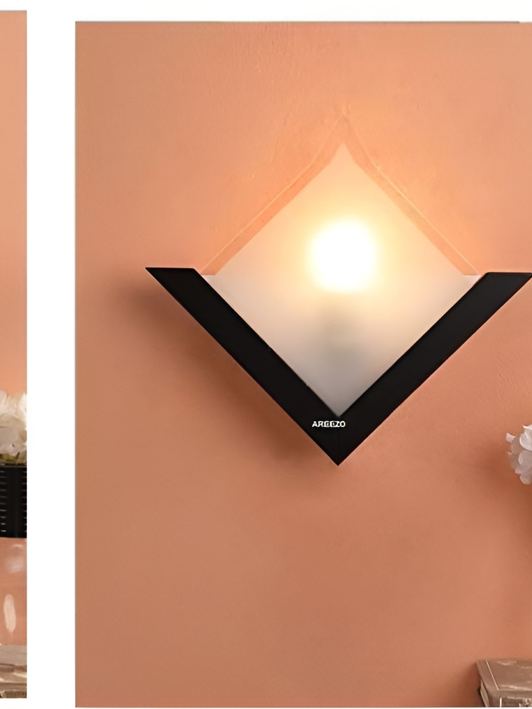 Areezo Brown 2 Pcs Square Wooden Wall Lamps Without Bulbs