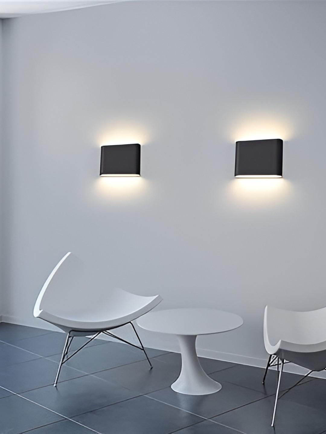 Areezo Black 2 Pieces Metal Square Shaped Wall Lamp