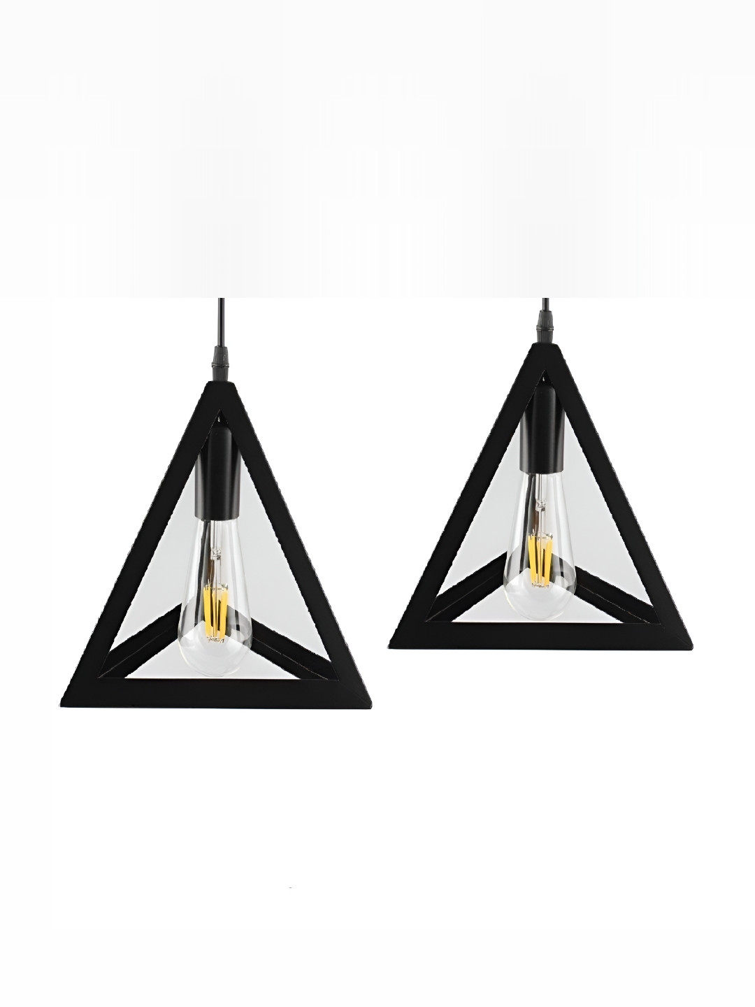 Areezo Black 2 Pieces Metal Triangle Wall Lamp