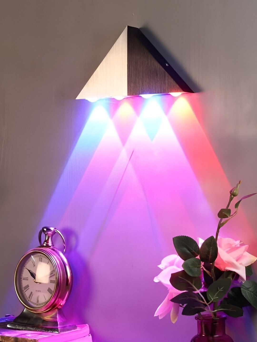 Areezo Beige Metal Triangle Wall Lamp