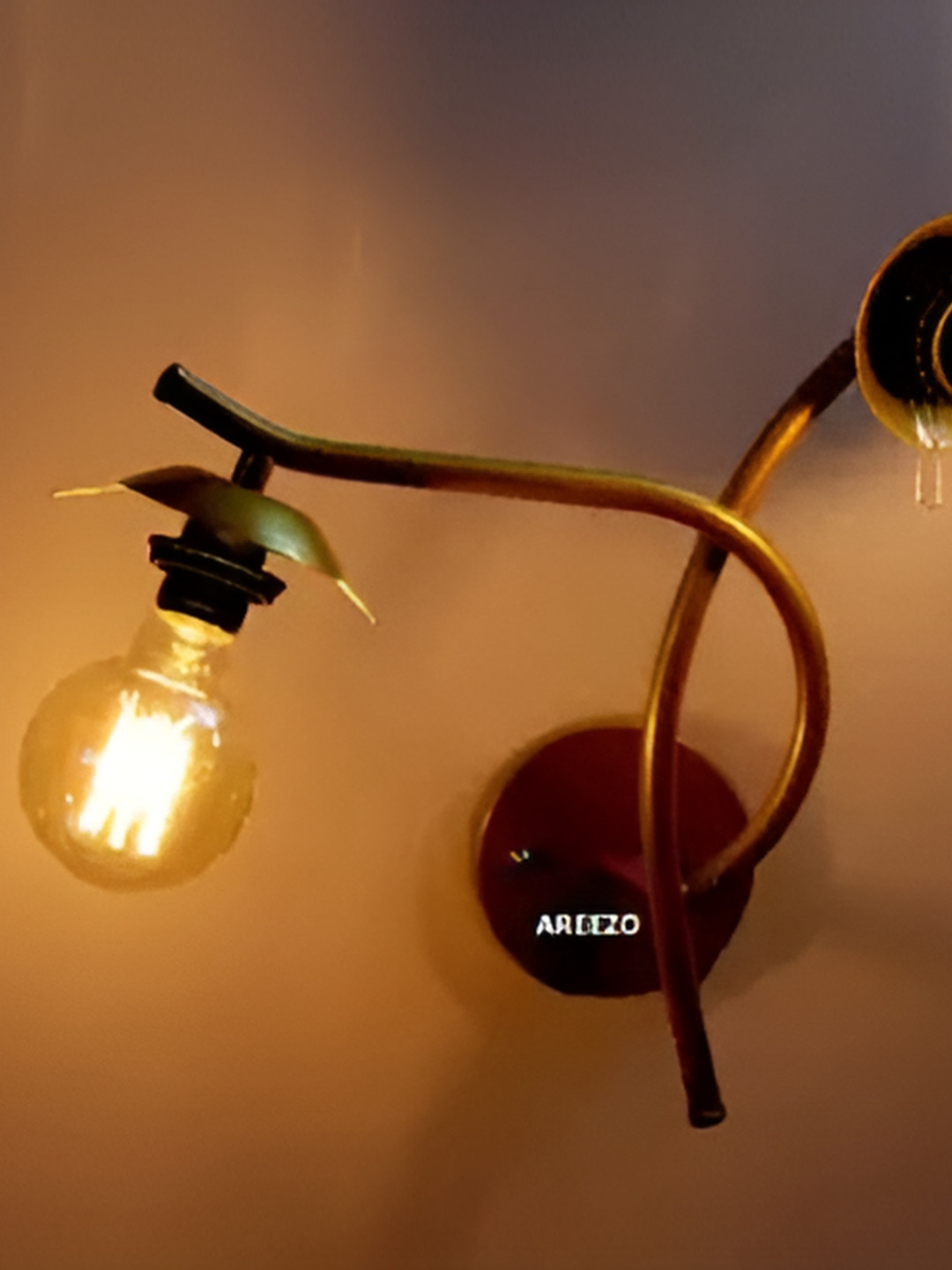 Areezo Gold-Toned Abstract Metal Wall Lamp