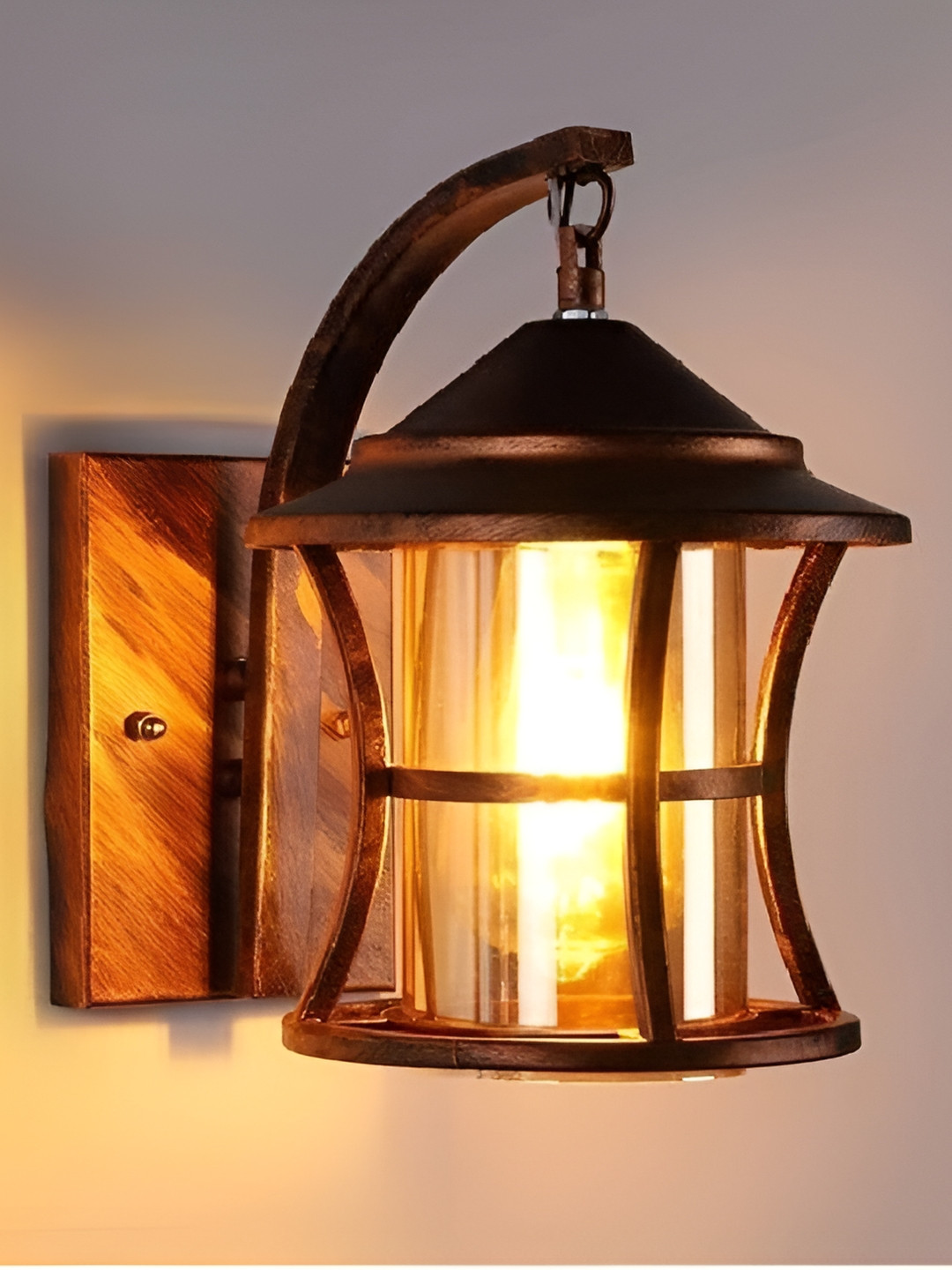 Areezo Copper-Toned Abstract Shaped Metal Wall Lamp