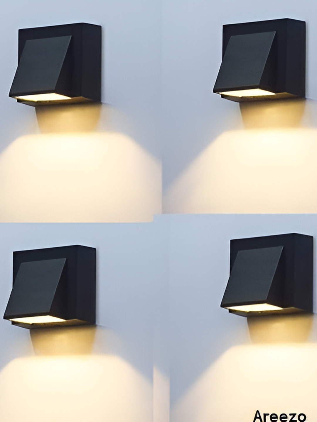 Areezo Black 4 Pieces Square Shaped Wall Lamps