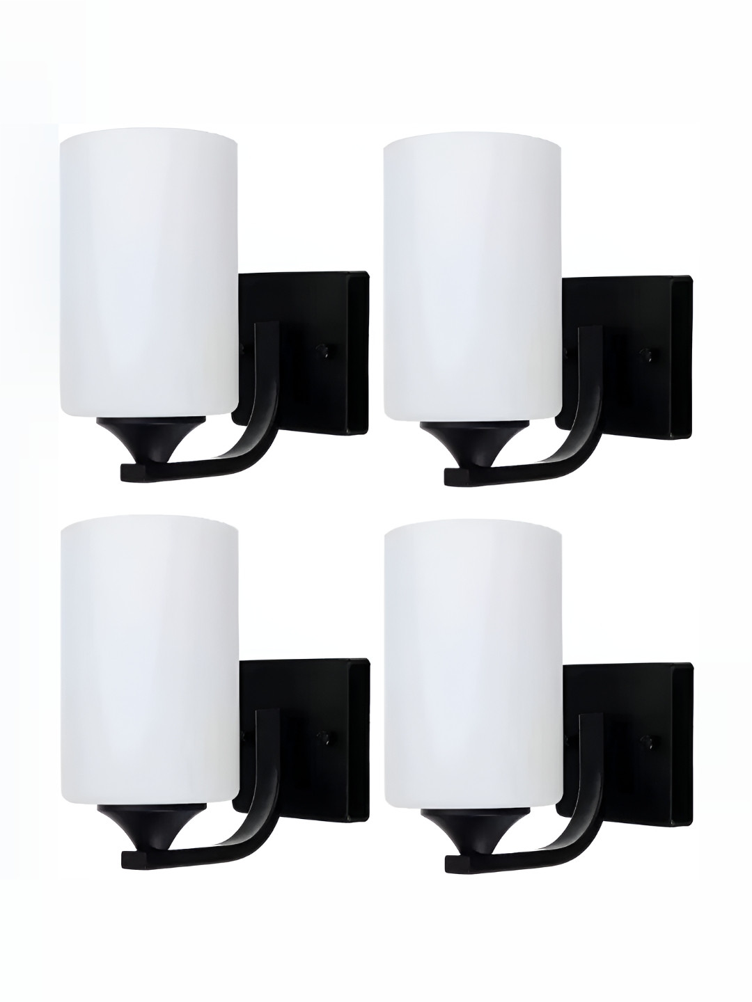 Areezo Black 4 Pcs Iron Cylinder Shaped Wall Lamp