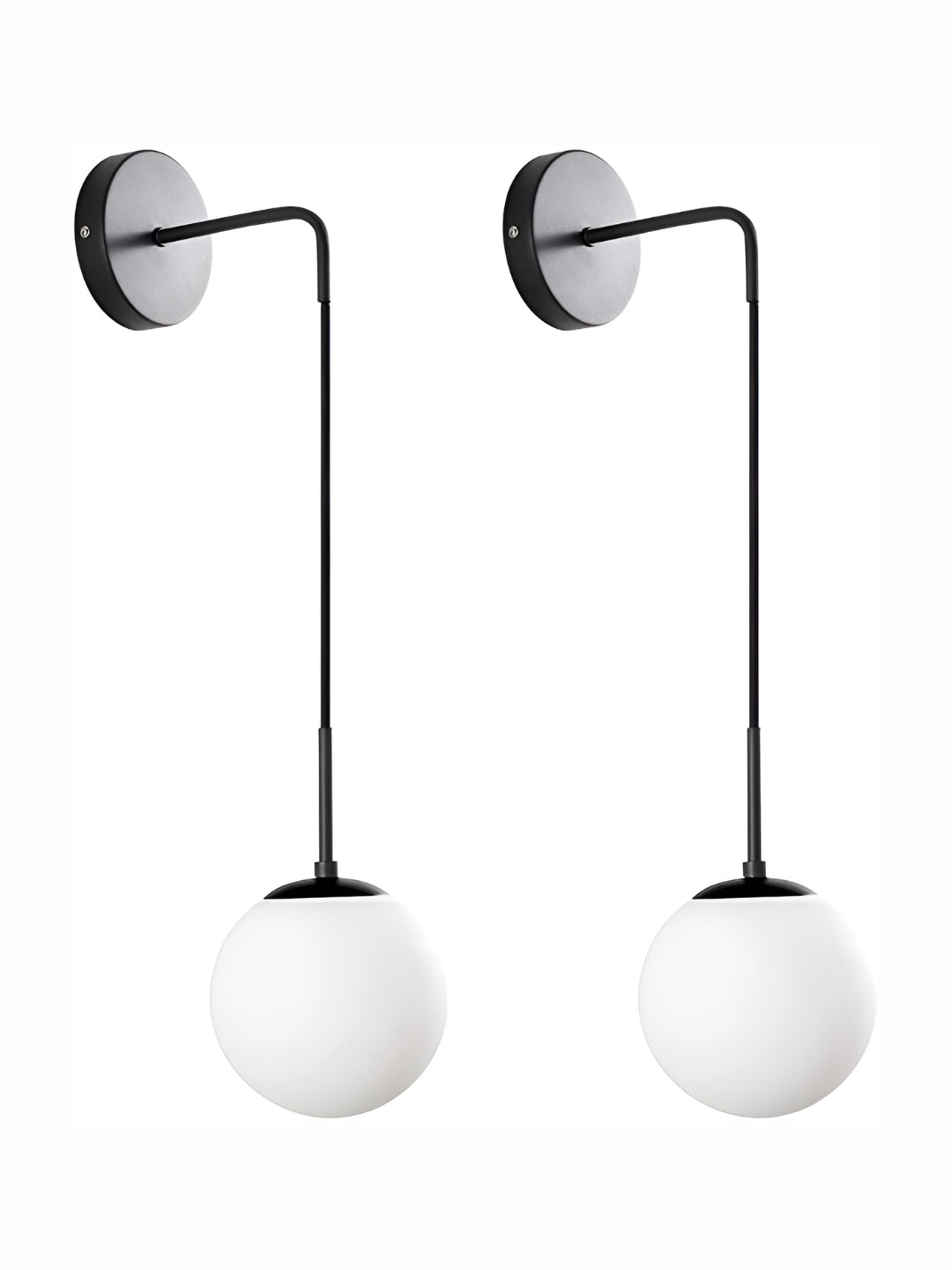 Areezo Black 2 Pieces Metal Wall Lamps