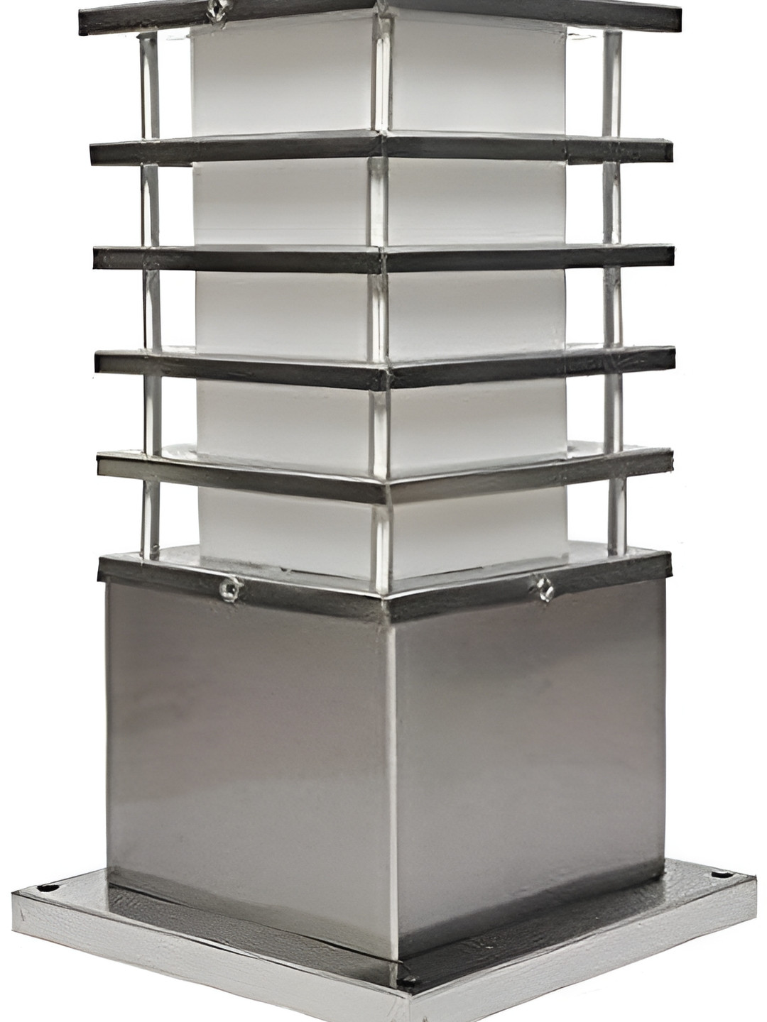 Areezo White Steel & Glass Outdoor Gate Lamp