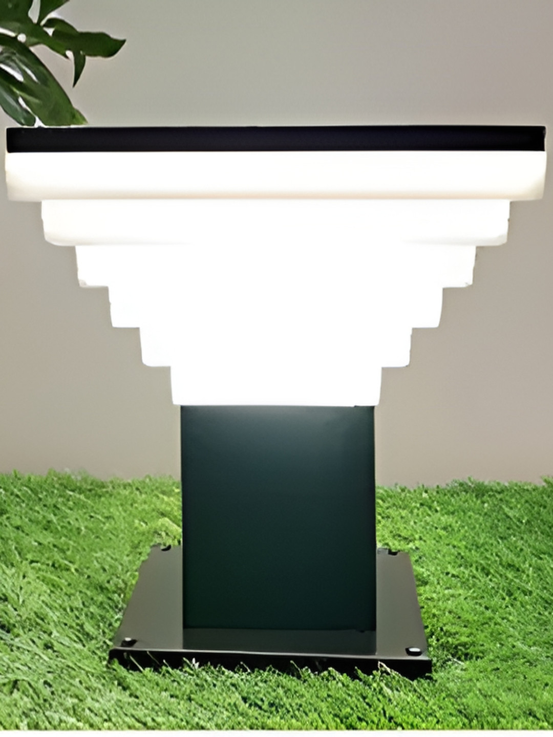 Areezo 3-pcs Black & White Outdoor Gate Lamps