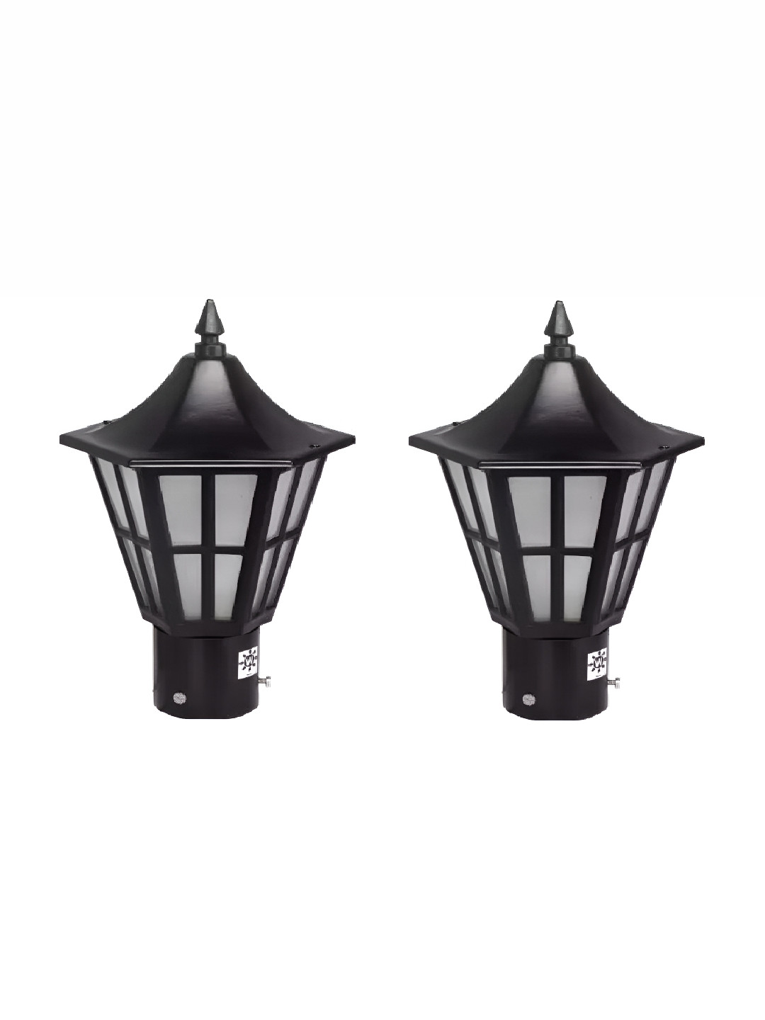 Areezo 2-pcs Black & White Outdoor Gate Lamps