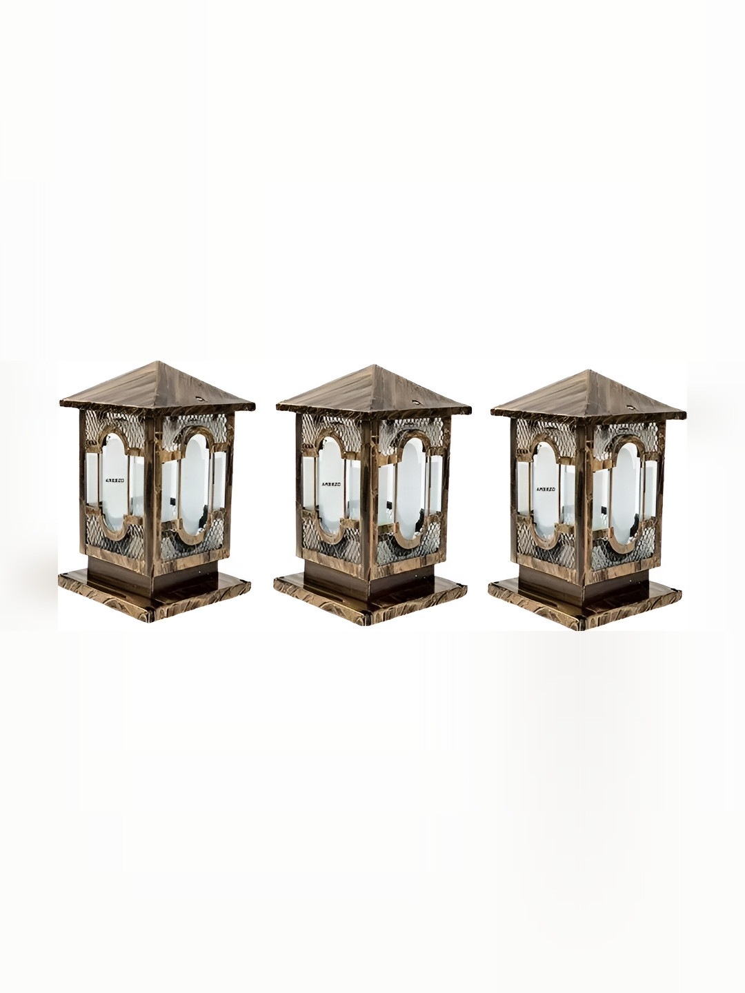 Areezo 3-pcs Transparent Outdoor Gate Lamps