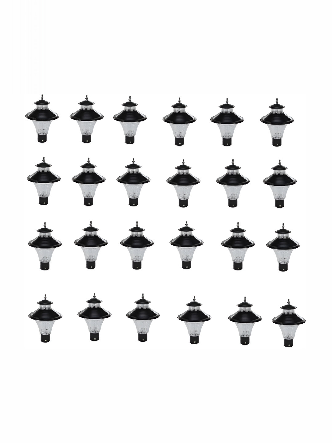 Areezo 24-pcs Black Outdoor Gate Lamps