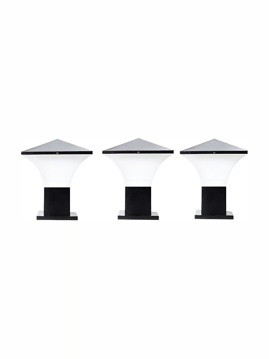 Areezo Black & White 3 Pieces Outdoor Gate Lamps