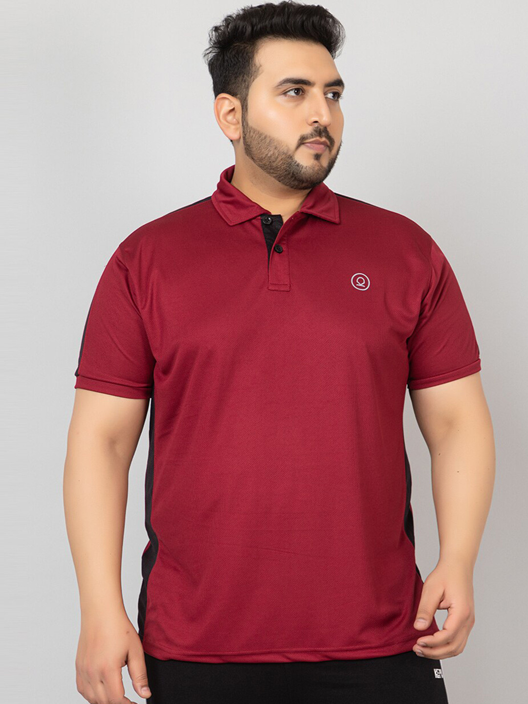 CHKOKKO Plus Size Polo Collar Training or Gym T-shirt