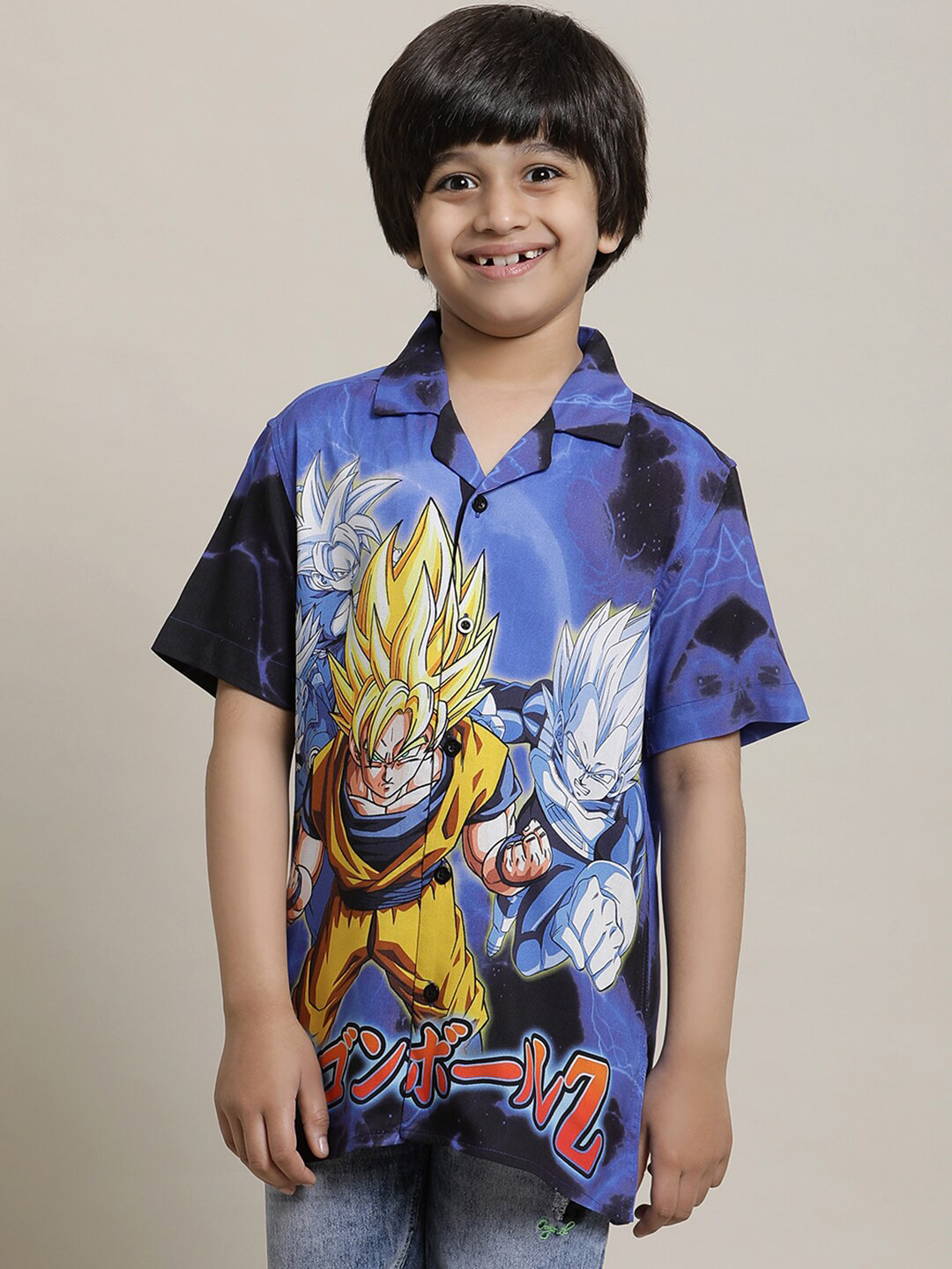 Kids Ville Boys Graphic Dragon Ball Z Anime Printed Shirt