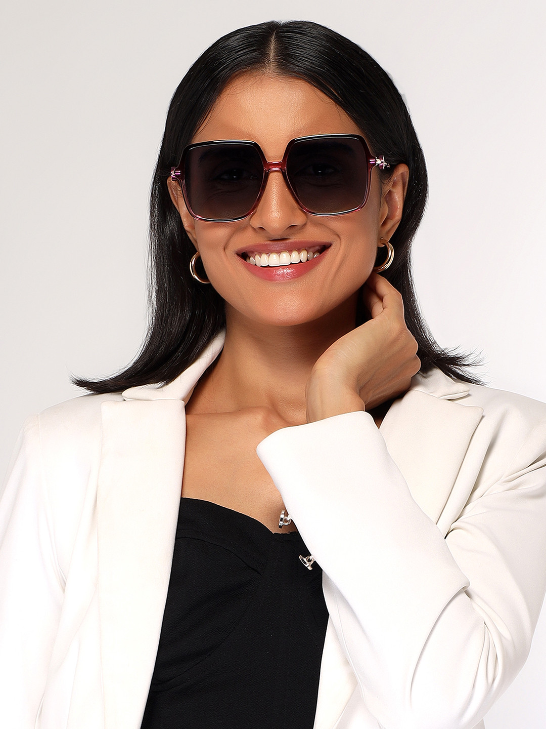 HASHTAG EYEWEAR Women Square Sunglasses with Polarised and UV Protected Lens TZ-P-TT-8256