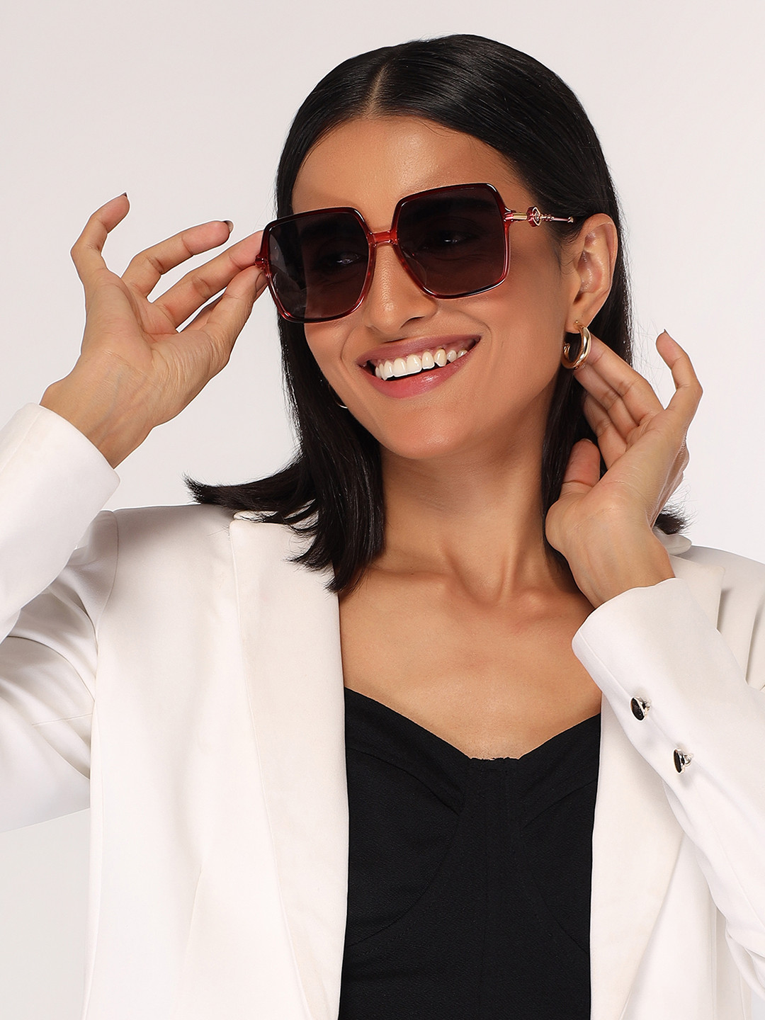 HASHTAG EYEWEAR Women Square Sunglasses with Polarised and UV Protected Lens TZ-P-TT-8256