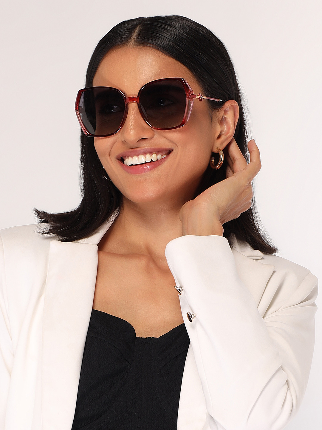 HASHTAG EYEWEAR Women Square Sunglasses with Polarised and UV Protected Lens TZ-P-TT-8254