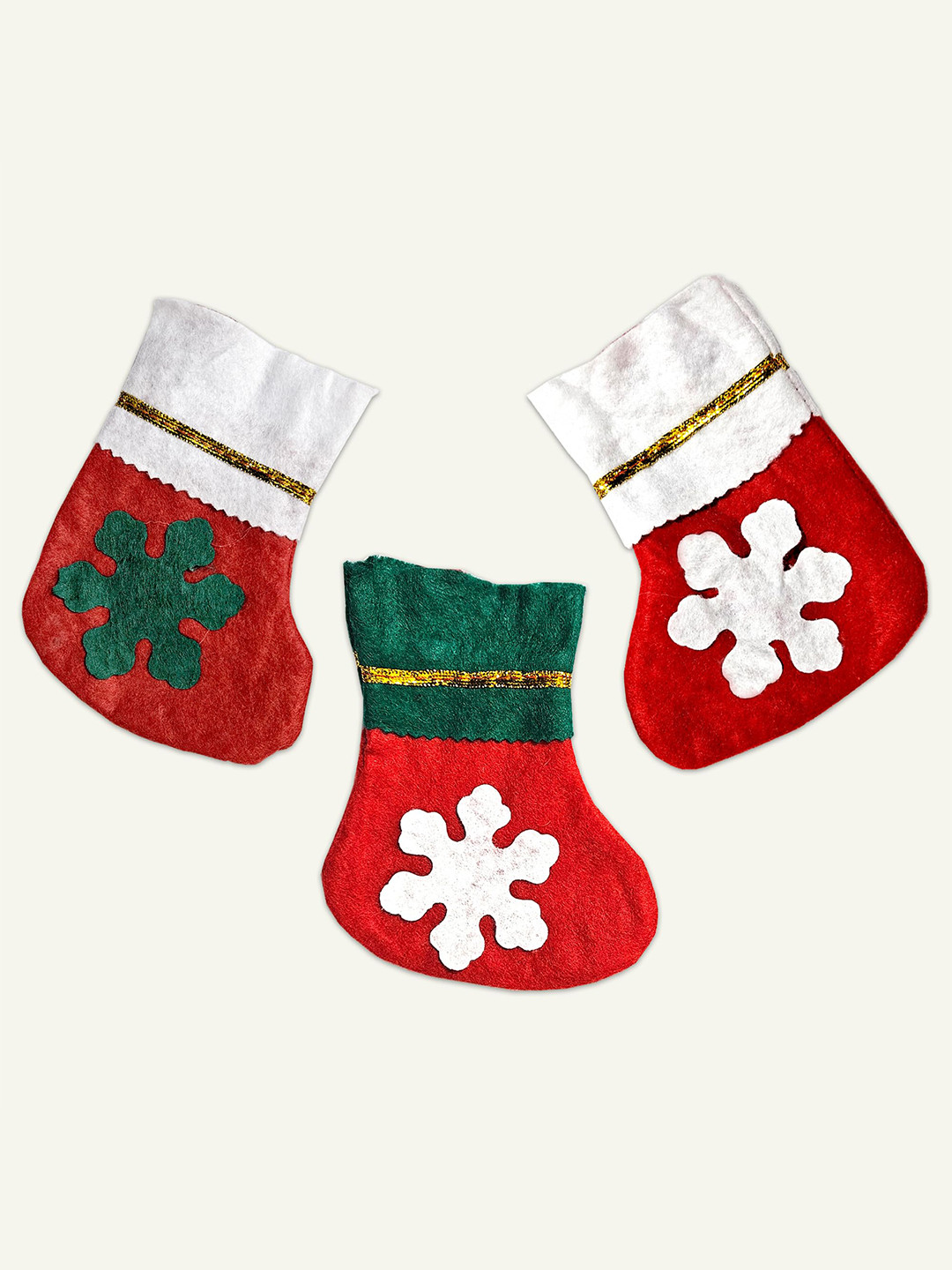 Special You 3 Pcs Red & Green Christmas Hanging Socks