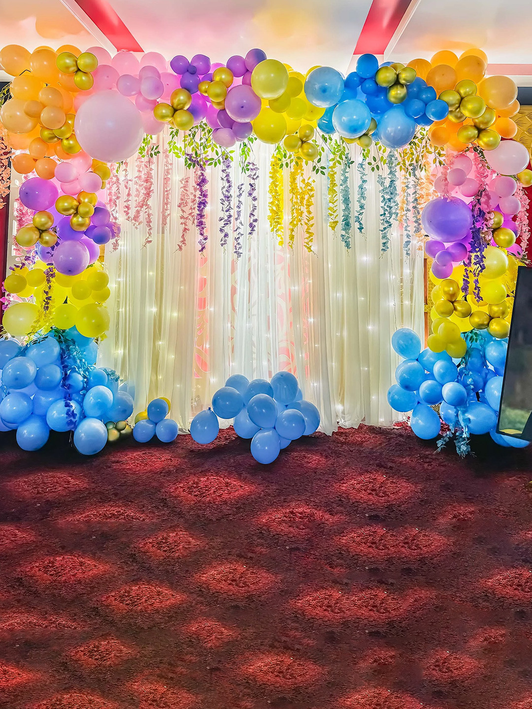 Special You Orange Hanging Maple Artificial Plant