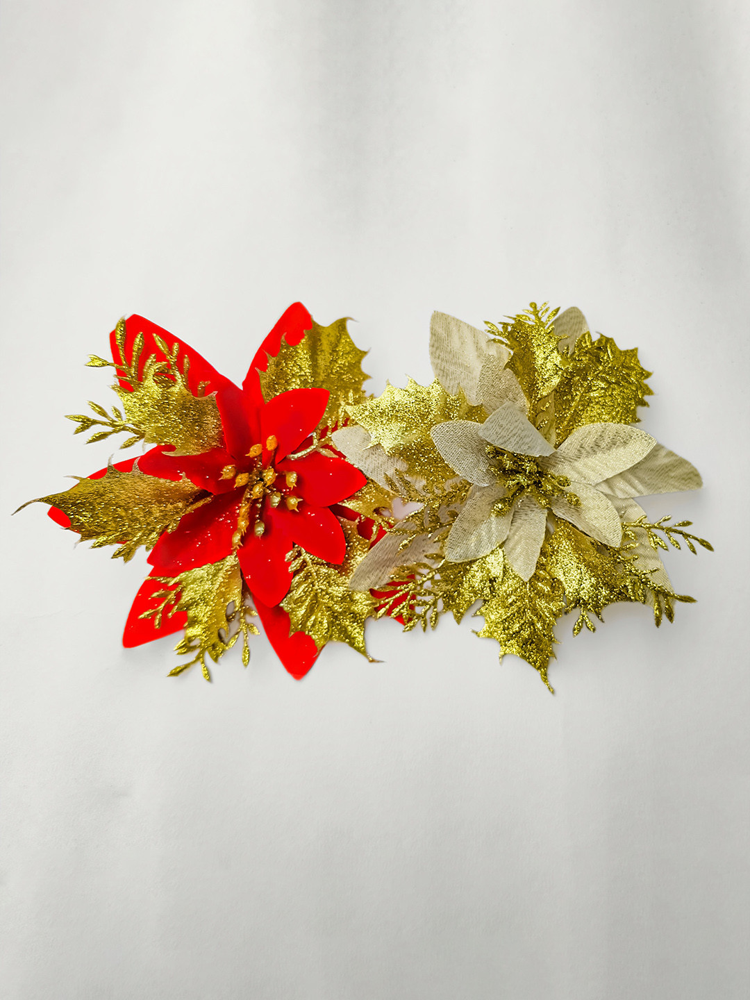 Special You 2 Pieces Red & Golden Artificial Flowers