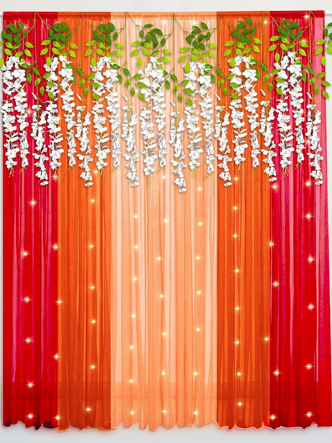 Special You 4-Pcs Red & White Poinsettia Artificial Flower