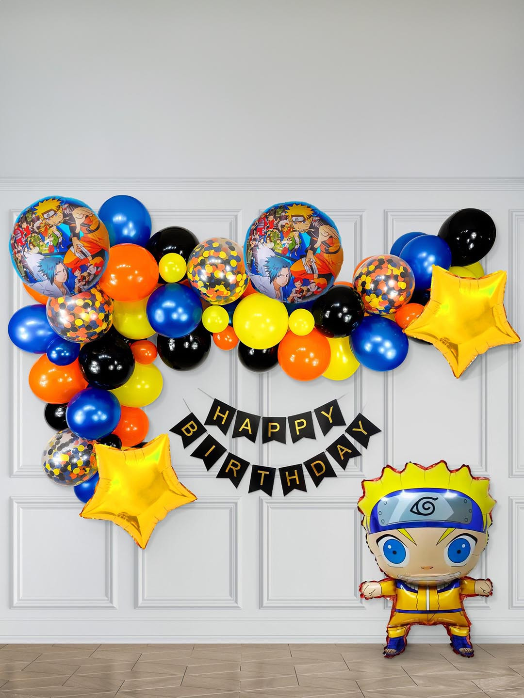 Special You Orange & Blue 52 Pieces Naruto Themed Birthday Festive Decor