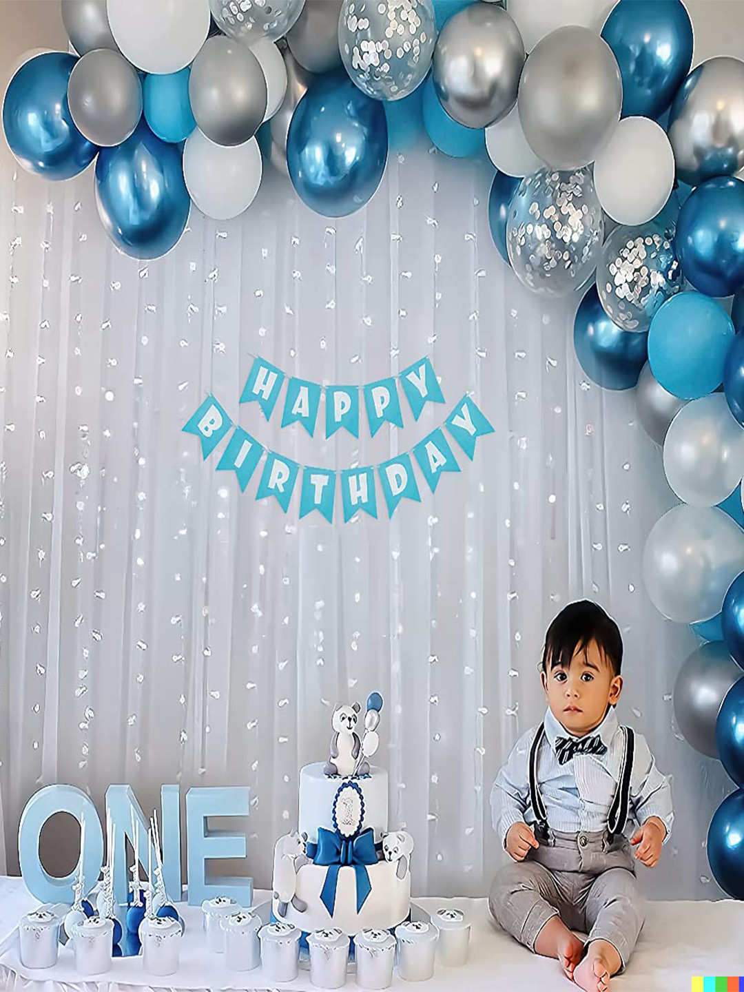 Special You Blue & White Birthday Decoration Kit
