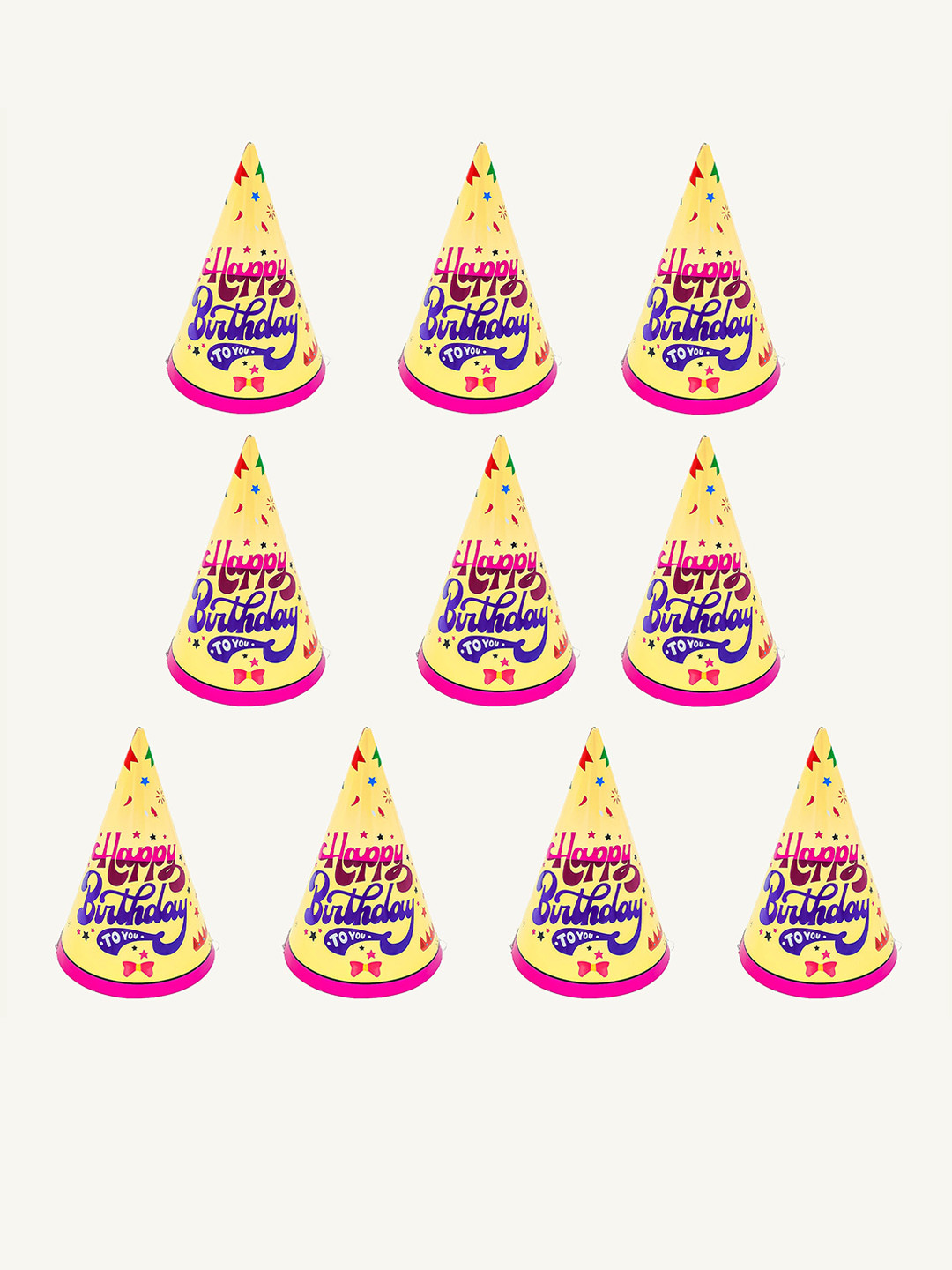 Special You Yellow 10 Pieces Happy Birthday Caps
