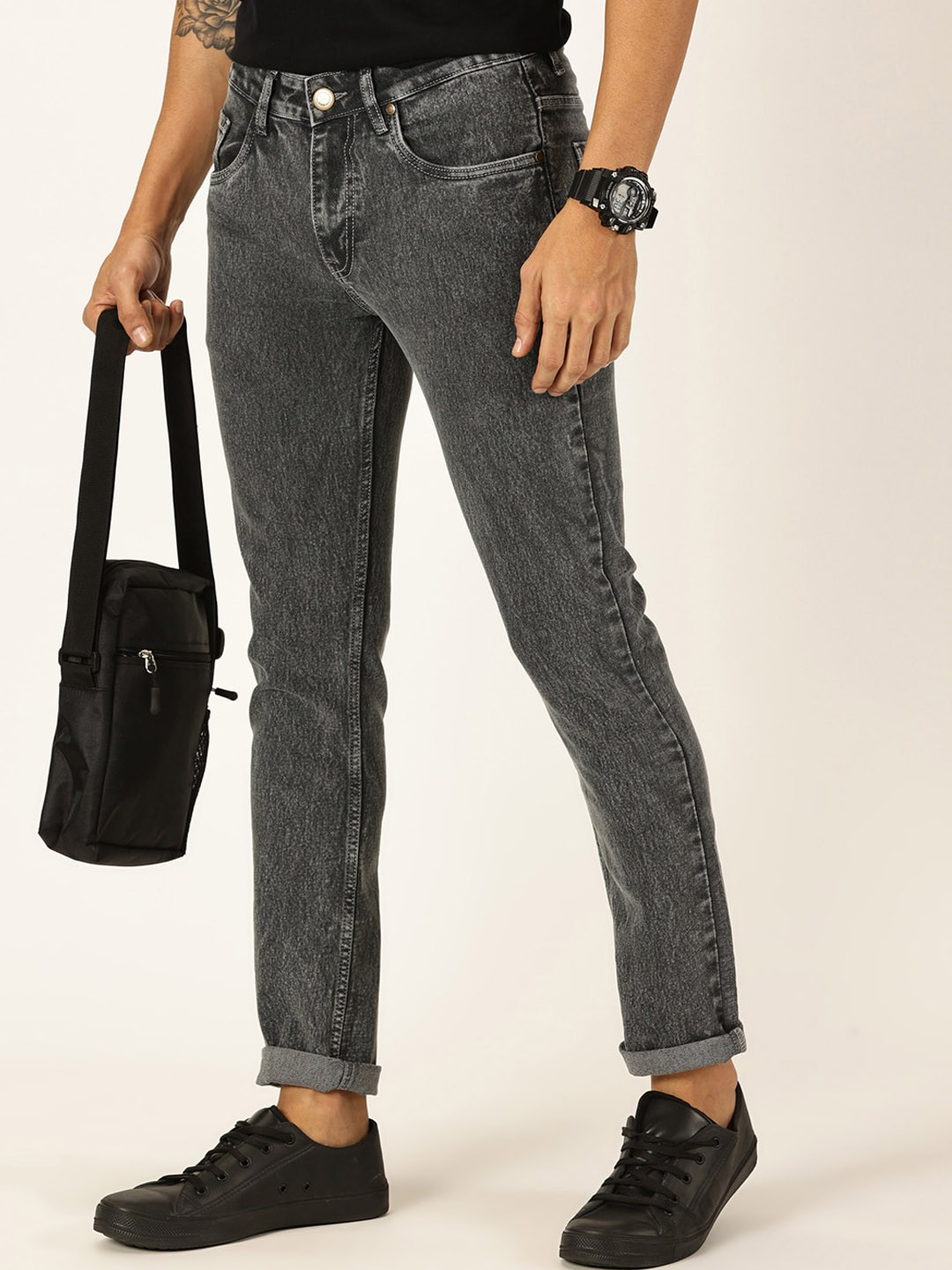 Mast & Harbour Men Original Clean Look Mid-Rise Stretchable Jeans