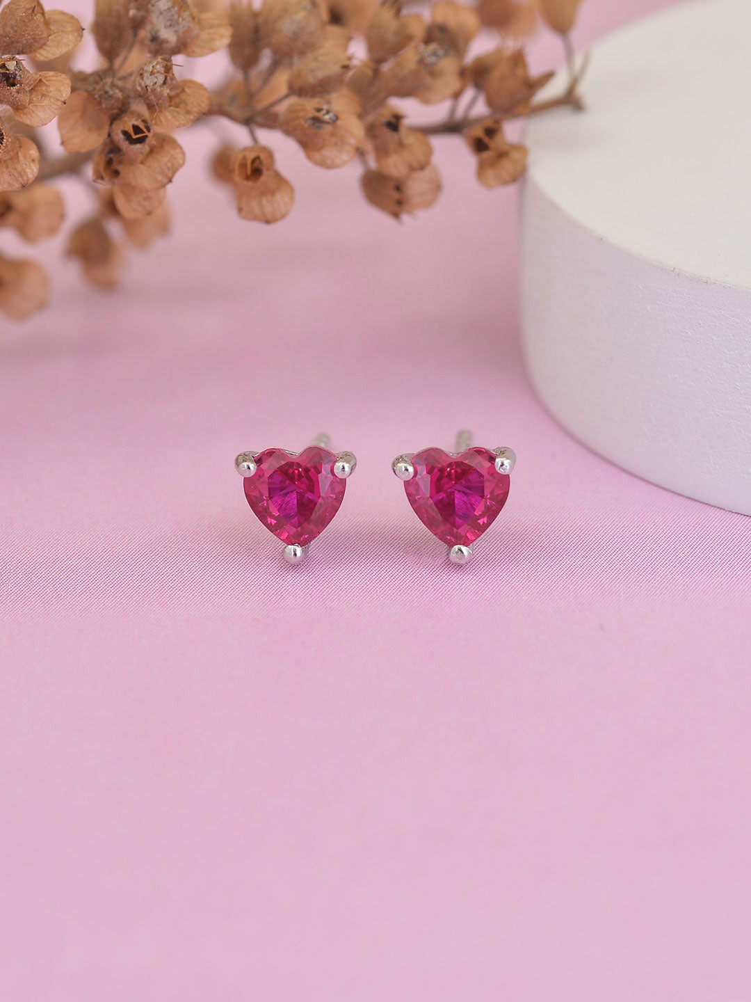 Ornate Jewels 925 Sterling Silver Ruby Stud Earrings