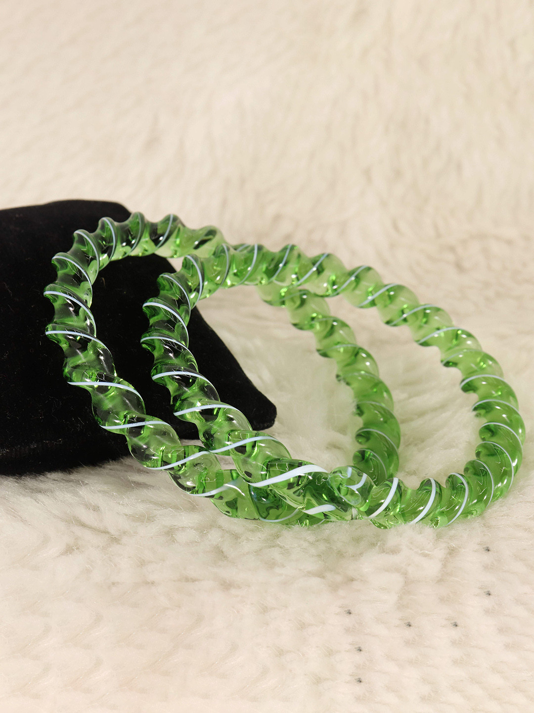 NMII Set Of 2 Twisted Design Crystal Bangles
