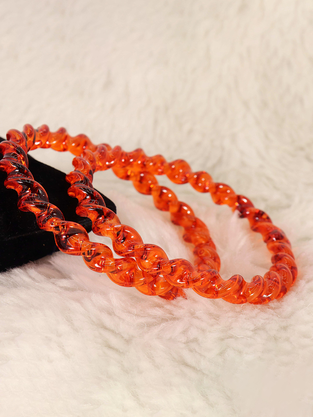 NMII Set Of 2 Twisted Design Crystal Bangles